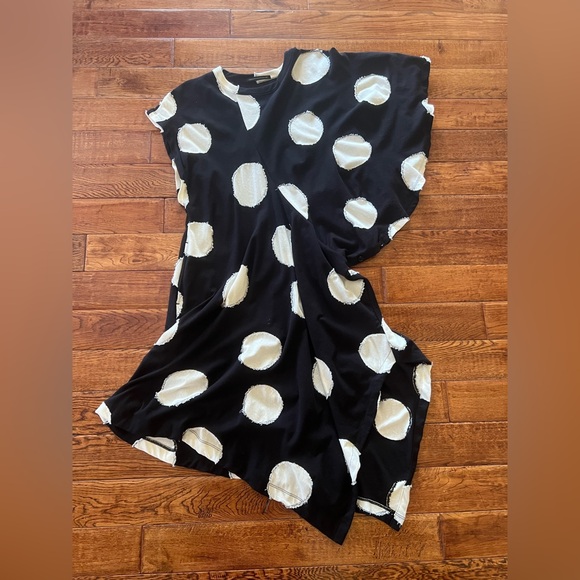Yohji Yamamoto Tunic Dress Polka Dot Black and Cream White Size S - Picture 13 of 16